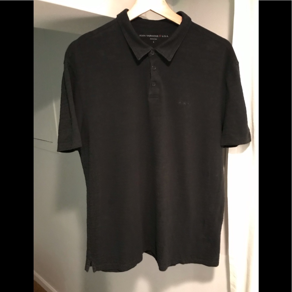 John Varvatos cotton polo black.